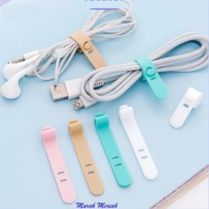 Pengikat Kabel Silikon Macaron / Klip Cable Cord Holder 4 Warna