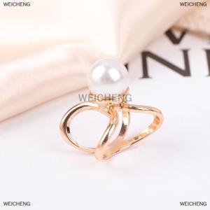 [COD] WEICHENG Fashion Scarves Buckle Women Brooches High-Grade Scarfs Buckles Stainless Steel Ring Scarf Clip Metal Brooch