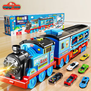 Đồ Chơi Tàu Hỏa HotWheels Train Thomas Biến Hình Ô Tô Vận Chuyển Cỡ Lớn Cao Cấp Tặng Kèm 6 Xe Nhỏ Và Bệ Phóng Cho Bé