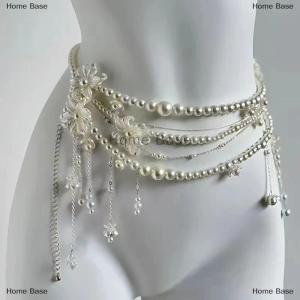 [COD] Home Base Fashionable Multi-layer Flower Tassel Waist Chain Retro Pearl Waist Chain For Women Girls Body Chain Clothing Accessories Gifts
