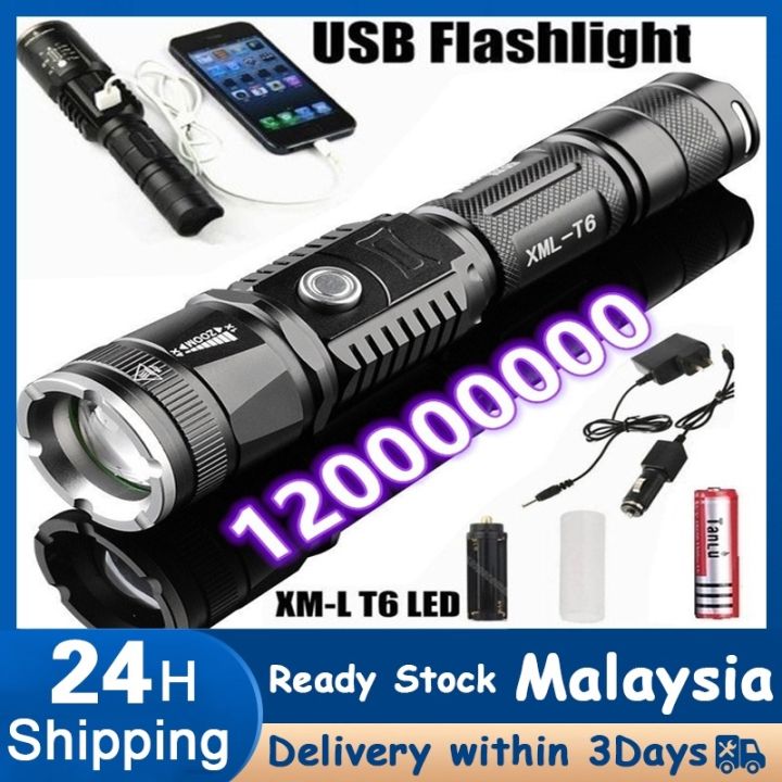 Lyu LED Flashlight Zoomable Tactical Torch light Rechargeable with