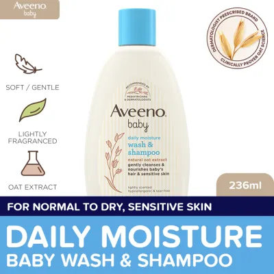 Aveeno Baby Daily Wash & Shampoo 236ml - Baby Essentials Baby Bath Baby Care Body Wash For Baby