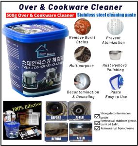 Oven & Cookware Stainless steel cleaner kitchen washing pot bottom black scale decontamination paste cream 500G 不锈钢清洁膏