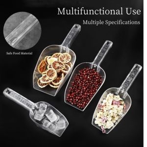 19CM Transparent Ice Scooper Multifunction PET Acrylic Rice Scoop Ice Shovel Small Bar Scoop