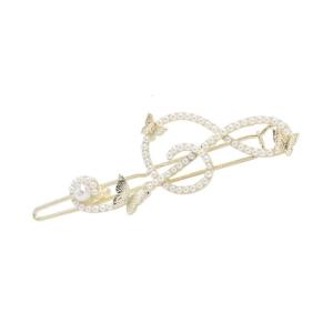 ปิ่นปักผมไข่มุกเทียมโน้ตดนตรีสำหรับผู้หญิงสไตล์คลิปผมสตรีกิ๊บติดผมหน้าม้าด้านข้างเครื่องประดับผม