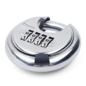 Combination Lock Stainless Steel Combination Padlock Meta Lock Outdoor Yard Door Cabinet Lock Round Cake Lock
