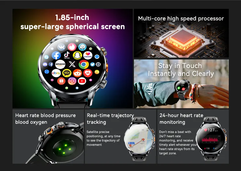 Aolon 4G Ultra Mate Smart Watch 52mm Sim Card Wifi GPS IPS