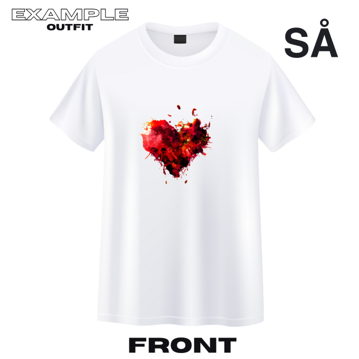 White) DIY Heart Design Couple Shirt Customized Personalized