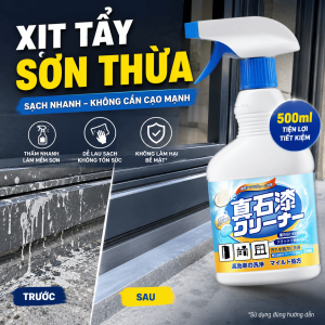 Chai xịt tẩy vết sơn 500ml – xịt làm sạch sơn thừa bám kính cửa khung nhôm gạch nhanh chóng