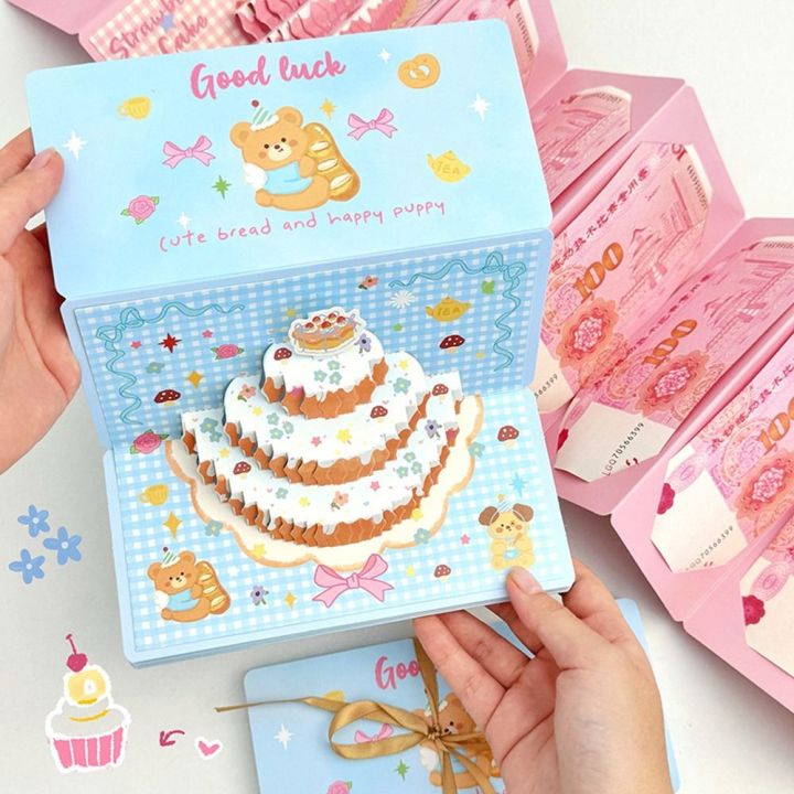 CUTE 6 khe cắm Phong bì đỏ sinh nhật gấp Truyền thống Những lời chúc ...