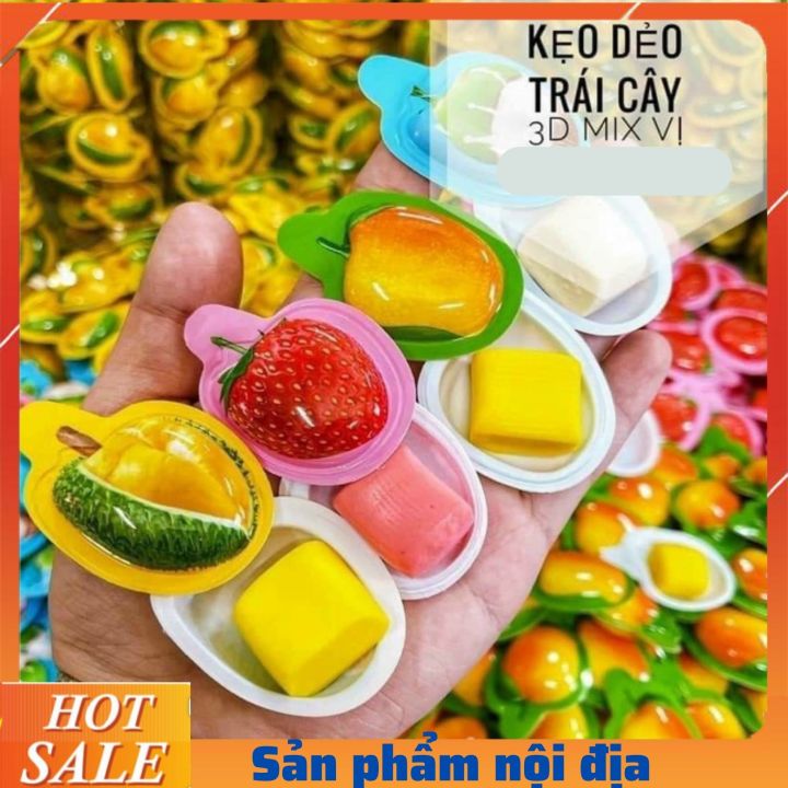 Hót 500 gam Kẹo dẻo trái cây 3D vị Sầu riêng-Dâu tây-Dừa-Xoài-Cà phê ...