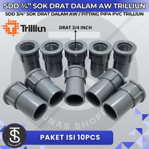 PAKET ISI 10 PCS Socket Drat Dalam AW 3/4" Trilliun / SDD Sambungan Pipa PVC 3/4" / Faucet Socket AW 3/4 inch Trilliun PAKET 10 PCS