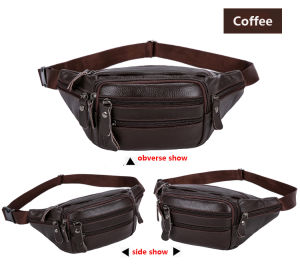 New Fashion Style Genuine Leather Mens Waist Bag Shoulder Bags outside sport belt bag