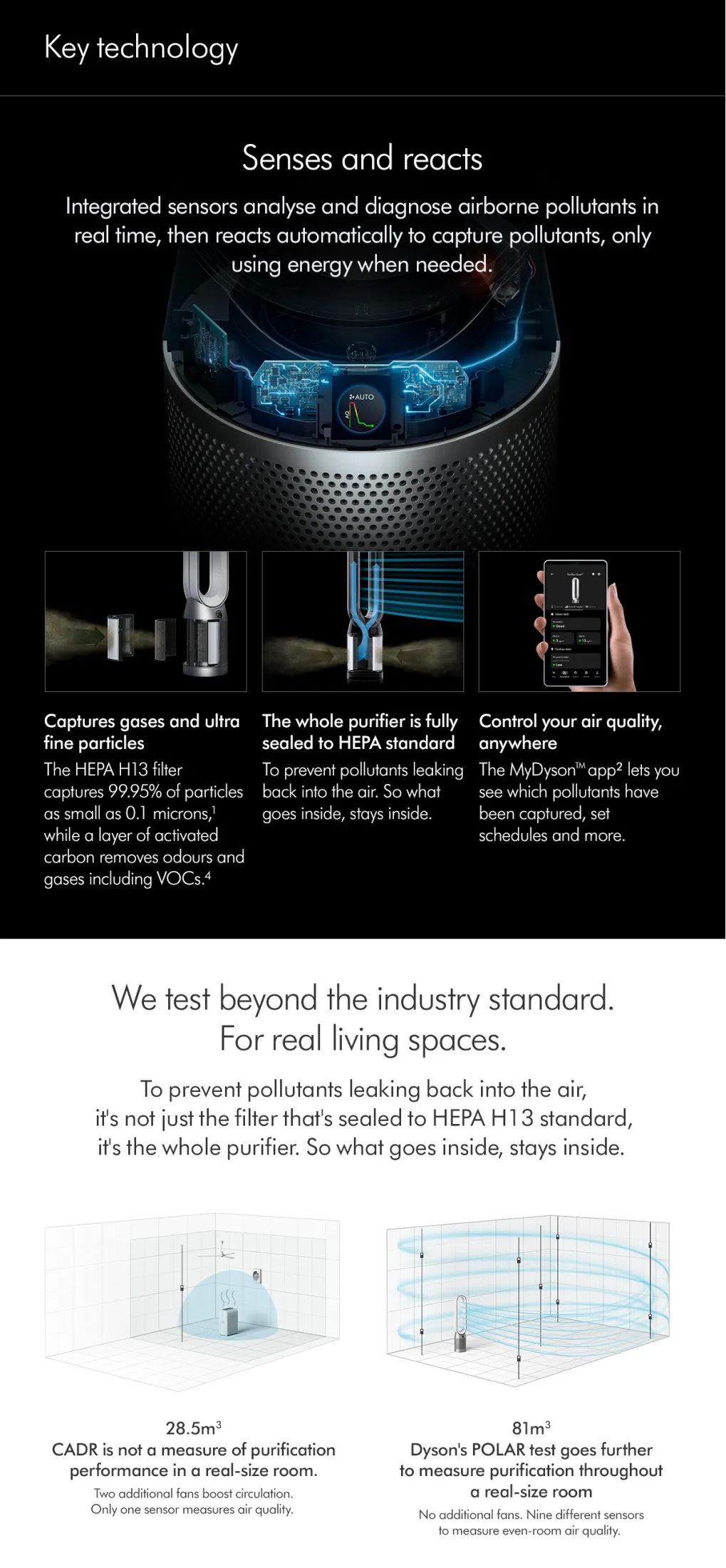 Dyson Purifier Cool air purifier PC1 TP11 (Black) | For Haze, Dust ...