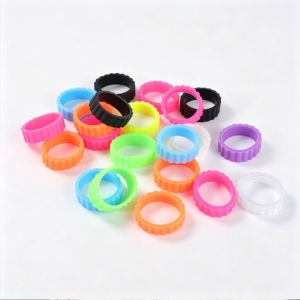 MUMU 30/50/100PCS Silicone Vòng giữ cần câu cá Thấm hút mồ hôi Có vân răng cưa Vòng Chống Trượt Nhiều màu sắc Vòng giữ vợt Phụ Kiện Cần Câu Cá