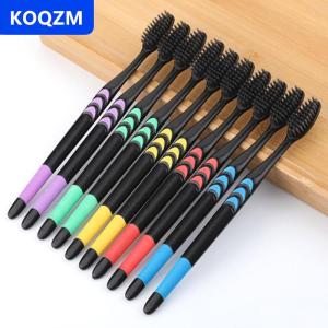 [COD] KOQZM 10 miếng tre bàn chải đánh răng mềm bàn chải than người lớn bàn chải đánh răng