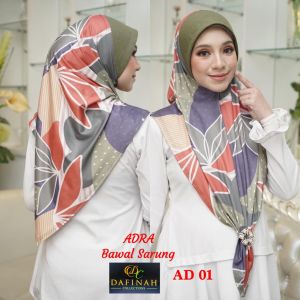 Tudung Bawal Sarung instant printed bercorak bidang 45 anti kedut tidak jarang ringan selesa mudah dipakai hanya sarung dengan awning lembut senang bentuk tidak panas design yang ekslusif harga yang berpatutan disertakan dengan free gift