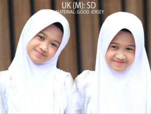 Hijab Instan Anak Sekolah Renda Putih Anak TK SD SMP SMA Tali Serut Samping