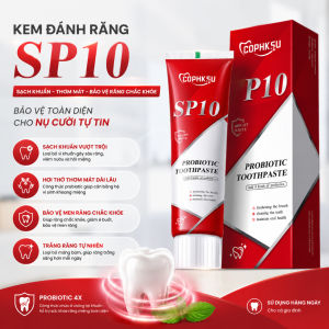 Kem đánh răng SP10 làm trắng răng vượt trội làm sạch mạnh mẽ loại bỏ vết ố vàng bảo vệ men răng vượt trội