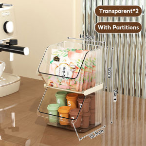 Yoice Clear Tea Bag Storage Box With Partition Coffee Capsule Storage Box Coffee Bag Storage Container Box Tea Bag Organizer Rack Desktop Tea Display Rack