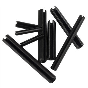 Black 65Mn Manganese Steel Elastic Cylindrical Slotted Pin M8 M10 M12 Split Spring Dowel Tension Roll Pin