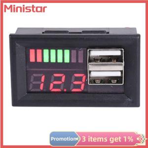 Ministar Car12V Battery Voltage And Power Display Meter Digital Car Battery Voltmeter LED Battery Charge Level Indicator Lead-acidLithium