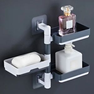 Soap Holder Wall Mounted Three Layer Soap Organizer Soap Case Soap Dish Box Bathroom-TRENDSETTER MARKETING