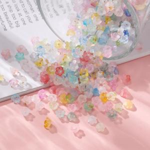 MillionGrid 50 cái lốc Gradient hoa Acrylic hạt bellflower Spacer hạt mũ cho tự làm quyến rũ Vòng đeo tay đồ trang sức làm phát hiện accessorie