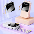 Multifunctional Romoss Mini KC58 Macaron 20000mAh Power Bank with Multi -Cable Fast Charging and Light. 
