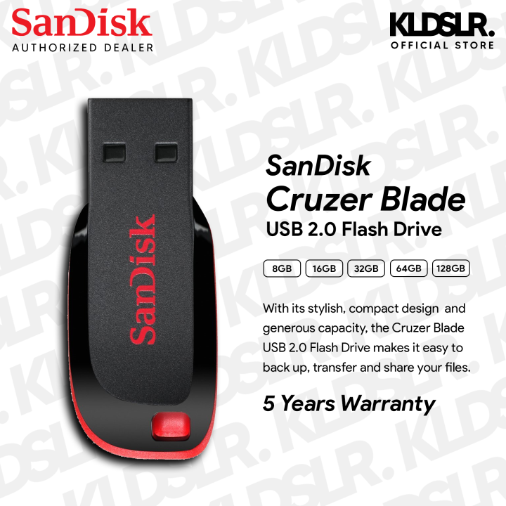 SanDisk Cruzer Blade 8GB / 16GB / 32GB / 64GB / 128GB USB 2.0 Flash Drive /  Pendrive (5 Years SanDisk Malaysia Warranty)