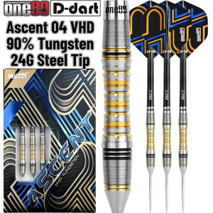 ONE80 STEEL TIP DART - 24G ASCENT 04 VHD 90% TUNGSTEN STEEL TIP DARTS (ARROW DART KELULI)