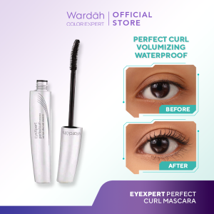 Wardah Mascara EyeXpert Perfectcurl Mascara - Mascara Waterproof Yang Melentikkan Bulu Mata Dengan Kandungan Argan Oil yang Menutrisi - Anti Air dan Tahan Lama - Makeup