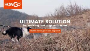 Double Dog Leash No Tangle Dual Dog Leash Lead Coupler Splitter Adjustable Two Handle Training Walking for Medium and Large Dog2026