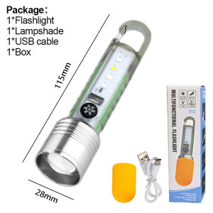 Outdoor Flashlight Multifunction LED Flashlight Portable Torchlight Type-C Rechargeable Tail Magnet Flashlight Outdoor Camping Lamp