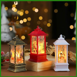 Christmas Light Lamp Santa Claus LED Lantern Hanging Oil Lamp Elk Snowman Wind Lights Home Party Decor