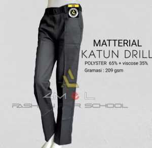 LAGI PROMO CELANA PANJANG HITAM SEKOLAH/KULIAH/KERJA BAHAN KATUN DRILL CELANA PANJANG HITAM