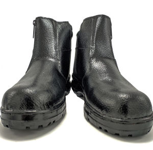 Sepatu Safety Boots Resleting Model Terbaru Kulit Sapi Kuat dan Nyaman