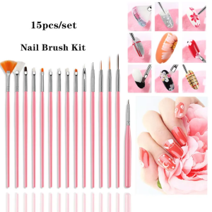 5/7/15Pcs/set Nail Art Acrylic Brush Set Painting Pen Art Salon Brush Tools Nail Decoration Kit