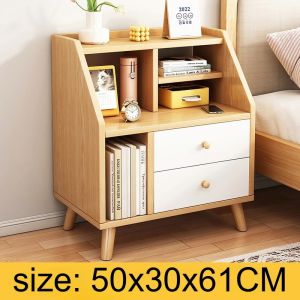Sacesr Simple Modern Style Nightstands Wooden Small Storage CabinetsSolid PVC Leg Cabinet Indoor Practical Bedroom Furniture 3H4K8