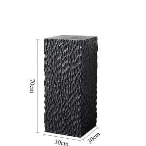 xpkQ High End Black Display Stands Solid Wood Rack Solid Log Block Square Stool Living Room Artwork Pine Clear Varnish Decor Ornament T6H1N