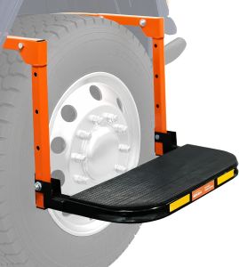 SEKAM Folding Tire Step for Trucks SUVs & RVs Adjustable Wheel Step Fits Tire Widths up to 15" Heavy-Duty All-Steel Truck Step 350 lb Capacity