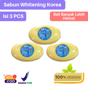3 PCS Sabun Korea Prime Lus Whitening Soap Pemutih Pencerah Kulit Tubuh Original BPOM