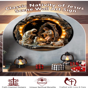 Wooden round vintage entryway wall hanging decorative door sign