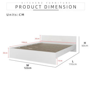 SuperValue Wooden Bed Board Bed Frame with Headboard Furniture Bedroom Comfortable Bed Frame Suitable For Two People