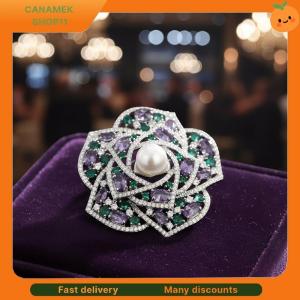 ❣️❣️❣️ Elegant Camellia Flower Brooch Pin for Women with Rhinestones and Pearl Classic Coat Accessories for Daily Wear