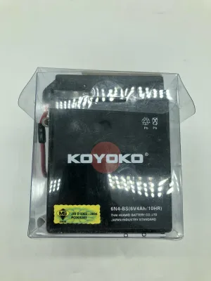 BATTERY KOYOKO SEALED 6N4-BS 6N4 BATTERY KOYOKO SEALED HONDA C70 Y80 GBO