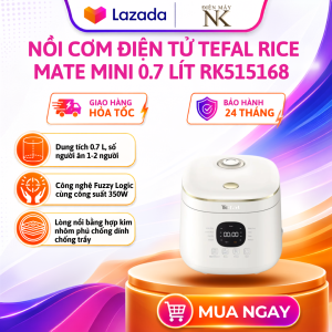 Nồi cơm điện tử Tefal Mini RK515168 0.7L - Lòng nồi chống dính - Bảo Hành 24 Tháng