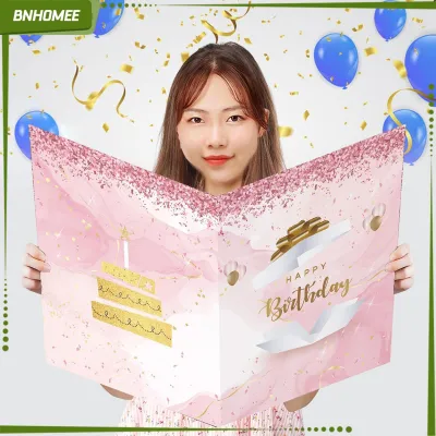 BNHOMEE Jumbo Birthday Card Oversize Large Birthday Guest Book for Girls Wife Adults