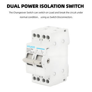 【COD+Manila】✅63A 2P Dual Power Interlock Circuit Breaker DIN Rail Mount Flame Resistant Manual Transfer Switch For House Shop Industrial Backup Power Manila Warehouse Fast Delivery