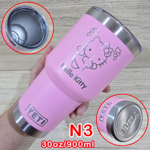 แก้วน้ำเยติ HELLO KITTY 30oz 900ml Logoเลเซอร์ สีพื้น เก็บความเย็น-ร้อน สีไม่ลอก สแตนเลส304 ขวดน้ำ กระติกน้ำ YT N3